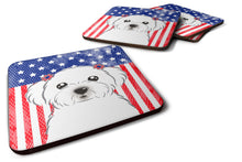 Load image into Gallery viewer, American Flag and Maltese Foam Coaster