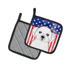 Load image into Gallery viewer, American Flag and Maltese Pot Holders - Set of 2 - Heat-Resistant Kitchen Essentials BB2138PTHD