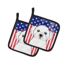 Load image into Gallery viewer, American Flag and Maltese Pot Holders - Set of 2 - Heat-Resistant Kitchen Essentials BB2138PTHD