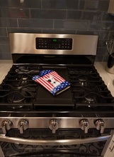 Load image into Gallery viewer, American Flag and Bull Terrier Oven Mitt BB2139OVMT