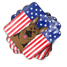 Load image into Gallery viewer, American Flag and German Shepherd Foam Coaster