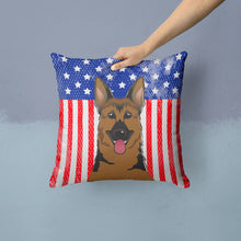 Load image into Gallery viewer, American Flag and German Shepherd Throw Pillow - 14x14 Decorative Pillow – Art for Your Home &amp; Patio BB2141PW1414