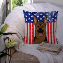 Load image into Gallery viewer, American Flag and German Shepherd Throw Pillow - 14x14 Decorative Pillow – Art for Your Home &amp; Patio BB2141PW1414