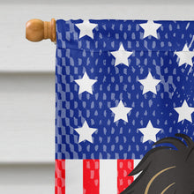 Load image into Gallery viewer, Longhair Black and Tan Dachshund Flag Canvas House Size BB2143CHF