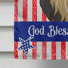 Load image into Gallery viewer, Longhair Black and Tan Dachshund Flag Canvas House Size BB2143CHF