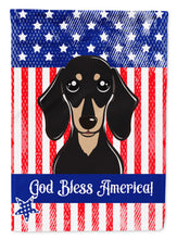 Load image into Gallery viewer, Smooth Black and Tan Dachshund Garden Flag – Decorative Outdoor Yard Flag BB2145GF