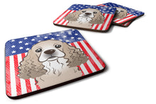 Load image into Gallery viewer, American Flag and Cocker Spaniel Foam Coaster