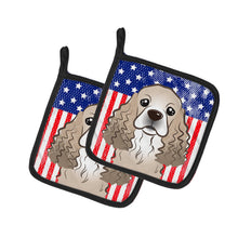 Load image into Gallery viewer, American Flag and Cocker Spaniel Pot Holders - Set of 2 - Heat-Resistant Kitchen Essentials BB2146PTHD