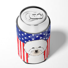 Load image into Gallery viewer, American Flag and Bichon Frise Can or Bottle Hugger BB2147CC