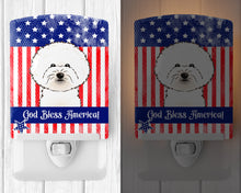 Load image into Gallery viewer, American Flag and Bichon Frise Ceramic Night Light BB2147CNL