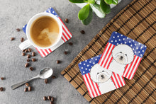 Load image into Gallery viewer, American Flag and Bichon Frise Foam Coaster