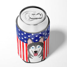 Load image into Gallery viewer, American Flag and Alaskan Malamute Can or Bottle Hugger BB2148CC