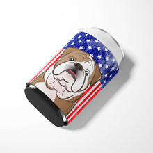 Load image into Gallery viewer, American Flag and English Bulldog  Can or Bottle Hugger BB2149CC