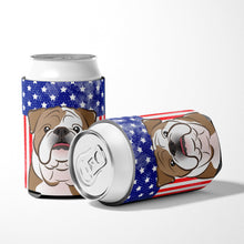 Load image into Gallery viewer, American Flag and English Bulldog  Can or Bottle Hugger BB2149CC