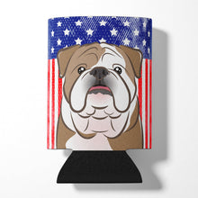 Load image into Gallery viewer, American Flag and English Bulldog  Can or Bottle Hugger BB2149CC