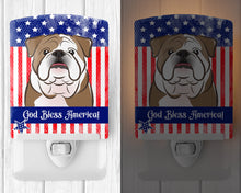 Load image into Gallery viewer, American Flag and English Bulldog  Ceramic Night Light BB2149CNL