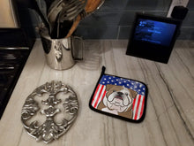 Load image into Gallery viewer, American Flag and English Bulldog Pot Holders - Set of 2 - Heat-Resistant Kitchen Essentials BB2149PTHD
