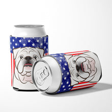 Load image into Gallery viewer, American Flag and White English Bulldog  Can or Bottle Hugger BB2150CC