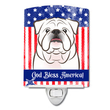 Load image into Gallery viewer, American Flag and White English Bulldog  Ceramic Night Light BB2150CNL