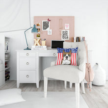 Load image into Gallery viewer, American Flag and Boxer Throw Pillow - 14x14 Decorative Pillow – Art for Your Home &amp; Patio BB2153PW1414