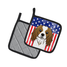 Load image into Gallery viewer, American Flag and Cavalier Spaniel Pot Holders - Set of 2 - Heat-Resistant Kitchen Essentials BB2154PTHD