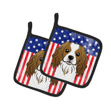 Load image into Gallery viewer, American Flag and Cavalier Spaniel Pot Holders - Set of 2 - Heat-Resistant Kitchen Essentials BB2154PTHD