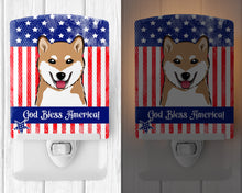 Load image into Gallery viewer, American Flag and Shiba Inu Ceramic Night Light BB2155CNL