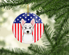 Load image into Gallery viewer, American Flag and Westie Ceramic Ornament BB2156CO1