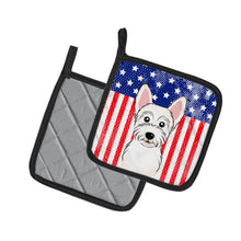 Load image into Gallery viewer, American Flag and Westie Pot Holders - Set of 2 - Heat-Resistant Kitchen Essentials BB2156PTHD