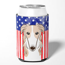 Load image into Gallery viewer, American Flag and Borzoi Can or Bottle Hugger BB2158CC