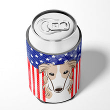 Load image into Gallery viewer, American Flag and Borzoi Can or Bottle Hugger BB2158CC