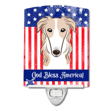Load image into Gallery viewer, American Flag and Borzoi Ceramic Night Light BB2158CNL