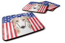 Load image into Gallery viewer, American Flag and Borzoi Foam Coaster