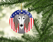Load image into Gallery viewer, American Flag and Saluki Ceramic Ornament BB2159CO1