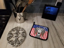 Load image into Gallery viewer, American Flag and Saluki Pot Holders - Set of 2 - Heat-Resistant Kitchen Essentials BB2159PTHD