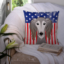 Load image into Gallery viewer, American Flag and Saluki Throw Pillow - 14x14 Decorative Pillow – Art for Your Home &amp; Patio BB2159PW1414