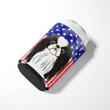 Load image into Gallery viewer, American Flag and Japanese Chin Can or Bottle Hugger BB2160CC