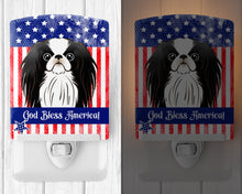 Load image into Gallery viewer, American Flag and Japanese Chin Ceramic Night Light BB2160CNL