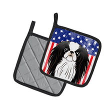 Load image into Gallery viewer, American Flag and Japanese Chin Pot Holders - Set of 2 - Heat-Resistant Kitchen Essentials BB2160PTHD