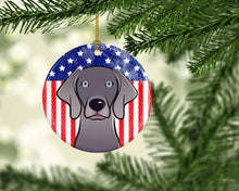Load image into Gallery viewer, American Flag and Weimaraner Ceramic Ornament BB2161CO1