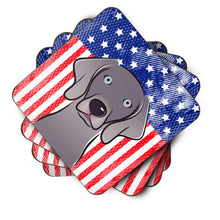 Load image into Gallery viewer, American Flag and Weimaraner Foam Coaster