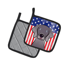 Load image into Gallery viewer, American Flag and Weimaraner Pot Holders - Set of 2 - Heat-Resistant Kitchen Essentials BB2161PTHD