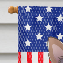 Load image into Gallery viewer, God Bless American Flag with Yorkie Puppy Flag Canvas House Size BB2162CHF