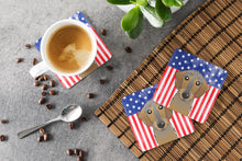 Load image into Gallery viewer, American Flag and Wirehaired Dachshund Foam Coaster