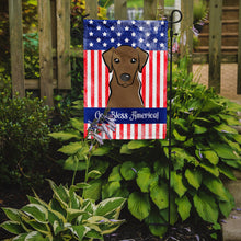 Load image into Gallery viewer, God Bless American Flag with Wirehaired Dachshund Garden Flag – Decorative Outdoor Yard Flag BB2163GF
