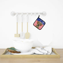 Load image into Gallery viewer, American Flag and Wirehaired Dachshund Pot Holders - Set of 2 - Heat-Resistant Kitchen Essentials BB2163PTHD