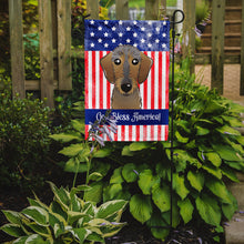 Load image into Gallery viewer, God Bless American Flag with Chocolate Labrador Garden Flag – Decorative Outdoor Yard Flag BB2164GF