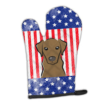 Load image into Gallery viewer, American Flag and Chocolate Labrador Oven Mitt BB2164OVMT
