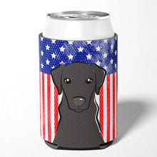 Load image into Gallery viewer, American Flag and Black Labrador Can or Bottle Hugger BB2165CC