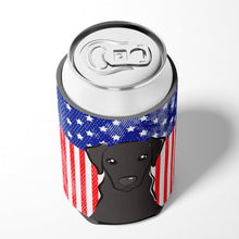 Load image into Gallery viewer, American Flag and Black Labrador Can or Bottle Hugger BB2165CC